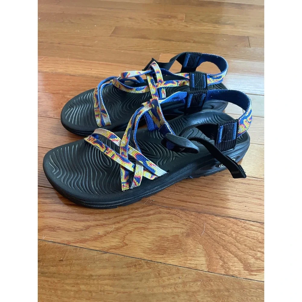 Chaco Z Cloud Womens 7 Multi Color Strappy Sport Sandals J105588 Blue Yellow